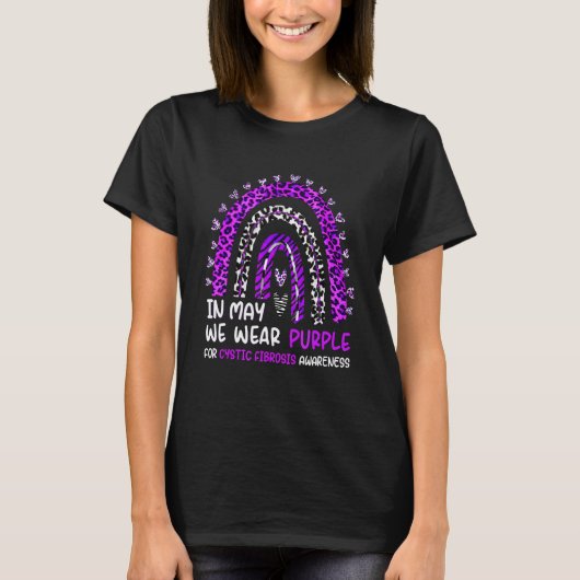 T-shirt En Mai, Nous Portons Violet Conscience De La Fibro (Devant)