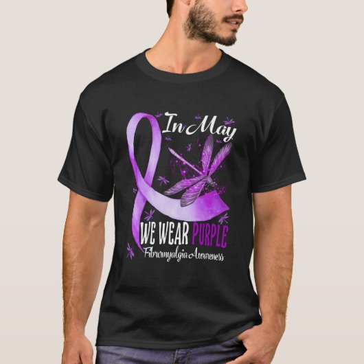 T-shirt En Mai Nous Portons Violet Fibromyalgie Sensibilis (Devant)