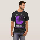 T-shirt En Mai Nous Portons Violet Fibromyalgie Sensibilis (Devant entier)