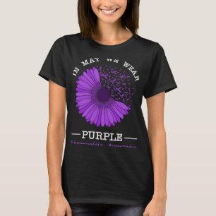 T-shirt En Mai Nous Portons Violet Fibromyalgie Sensibilis