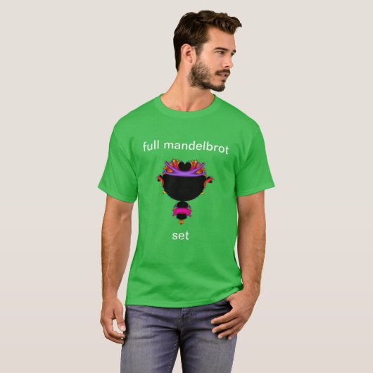 T-Shirt en mandelbrot complet noir et violet (Devant entier)