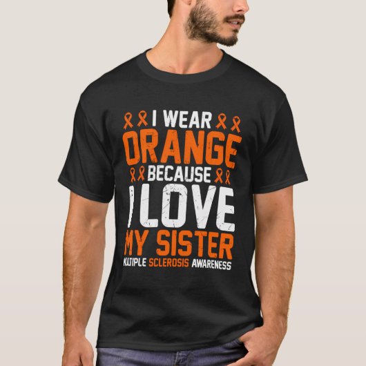 T-shirt En Mars Je Porte Orange Parce Que J'Aime Ma Soeur  (Devant)