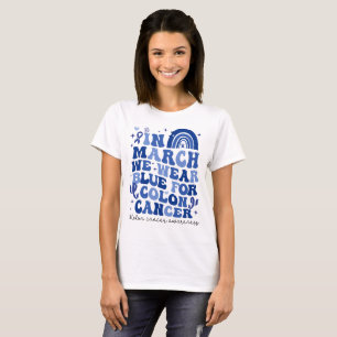 T-shirt En Mars Nous Portons Bleu Pour Colon Cancer Arc En
