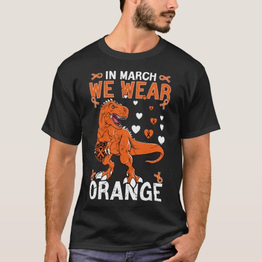 T-shirt En Mars Nous Portons Orange Rex Sclerosis Multiple (Devant)