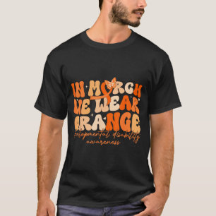 T-shirt en mars Portez Orange Handicap de Développement