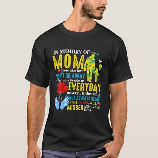 T-shirt En Mémoire Amoureuse De Maman Au Ciel, Ma Maman Ma (Devant)