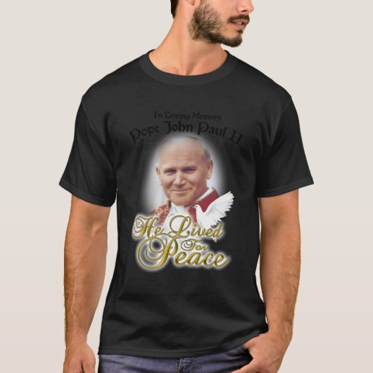 T-shirt En Mémoire Amoureuse Le Pape Jean-Paul Ii Dove A V (Devant)