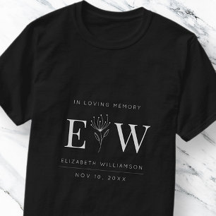 T-shirt En Mémoire Amoureuse Mémorial Monogramme Moderne F