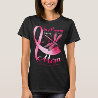 T-shirt En mémoire de ma mère Dragonfly Cancer du sein pri