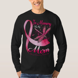 T-shirt En mémoire de ma mère Dragonfly Cancer du sein pri