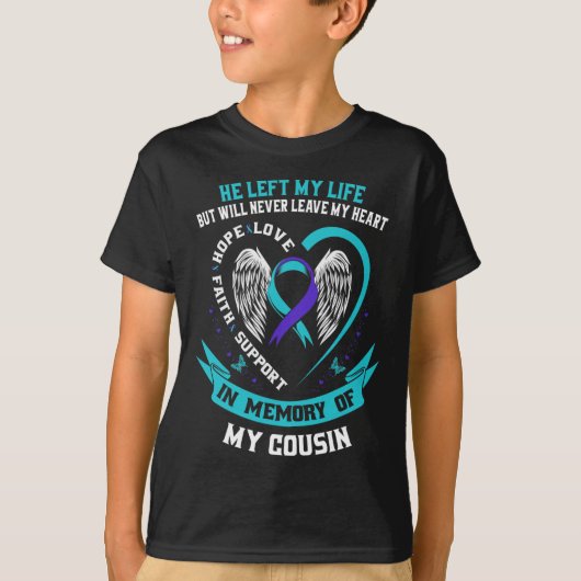 T-shirt En mémoire de ma sympathie Cousin Conscience du su (Devant)