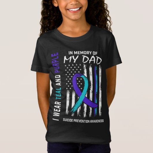 T-Shirt En mémoire de papa Prévention du suicide Amer (Devant)