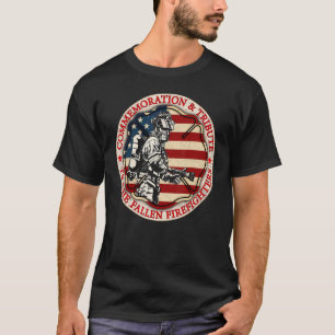 T-shirt En Mémoire Et En Hommage Aux Pompiers Se Souvenant
