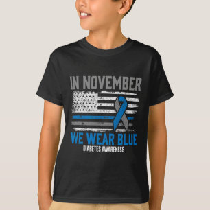 T-shirt En novembre, nous avons Wear Blue T1D T2D Diabète