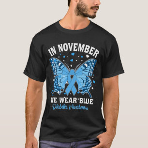 T-shirt En Novembre, Nous Portons Bleu Diabète Sensibilisa