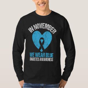 T-shirt En Novembre Nous Portons Bleu Diabète Sensibilisat
