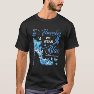 T-shirt En Novembre Nous Portons Bleu Papillons Cure Diabè