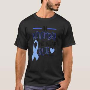 T-shirt En Novembre Nous Portons Bleu Papillons Diabète Aw