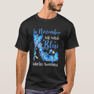 T-shirt En Novembre Nous Portons Bleus Tee - shirts Diabèt
