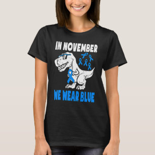 T-shirt En Novembre Nous Portons Blue Diabetes Awareness T