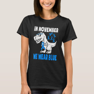 T-shirt En Novembre Nous Portons Blue Diabetes Awareness T