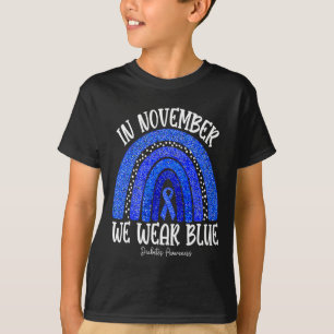 T-shirt En Novembre Nous Portons Blue Diabetes Sensibilisa