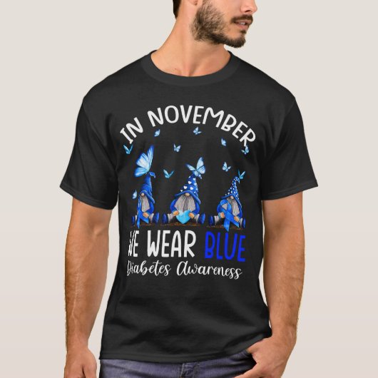 T-shirt En Novembre, Nous Portons Des Gnomes Bleus Sensibi (Devant)