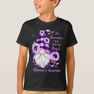 T-shirt En Novembre Nous Portons Des Gnomes Violets Alzhei