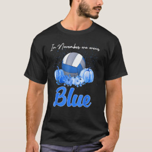 T-shirt En Novembre Nous Portons Le Volleyball Bleu Diabèt