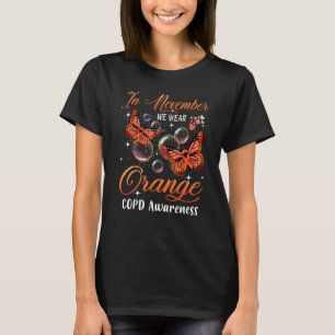 T-shirt En novembre, nous portons Orange Papillon Copd Awa