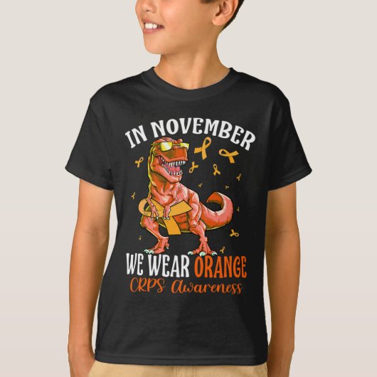 T-shirt En Novembre, Nous Portons Orange Ribbon CRPS Sensi (Devant)