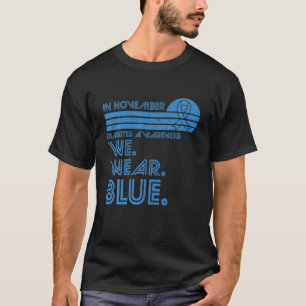 T-shirt En Novembre Nous Portons Retro Blue Diabetes Sensi