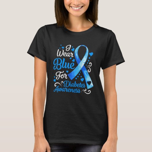 T-shirt En novembre We Wear Blue Ribbon Diabete Awareness (Devant)