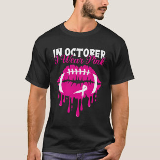 T-shirt En Octobre Je Porte K Football Lièvres Cancer Du S