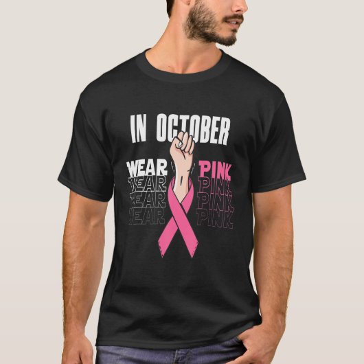 T-shirt En Octobre Je Porte Le Rose (Devant)