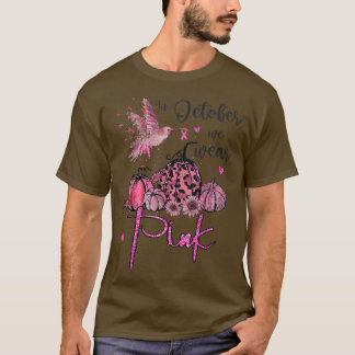 T-shirt En Octobre Nous Portons Citrouille Rose Cancer du 
