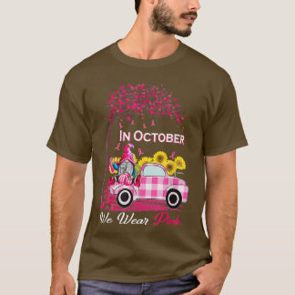 T-shirt En Octobre Nous Portons Des Gnomes Rose Tournesol 