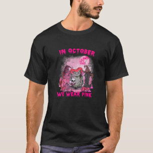 T-shirt En Octobre Nous Portons Des Sorcières De Chat Rose