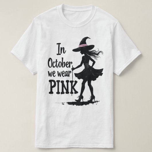 T-shirt En Octobre Nous Portons Des Sorcières Roses Hallow (Design devant)