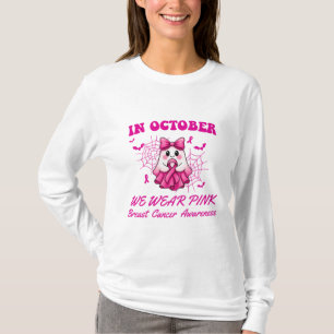 T-shirt En Octobre Nous Portons Du Rose Sorcière Fantôme C