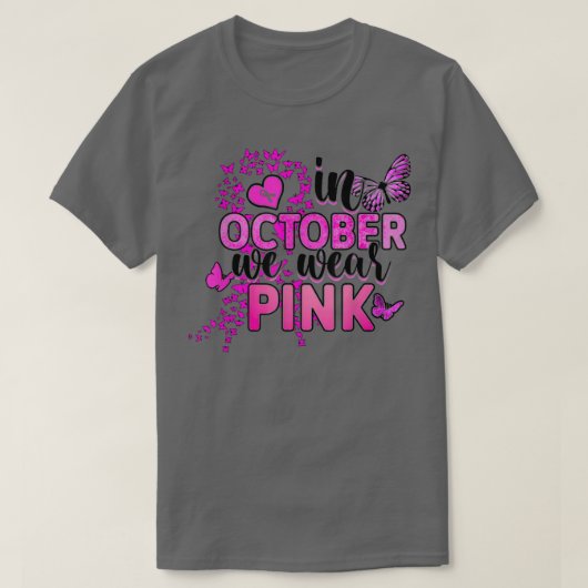T-shirt En Octobre Nous Portons Le Beurre Rose Ribbon Brea (Design devant)