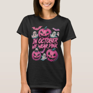 T-shirt En Octobre Nous Portons Le Bootleg Rose Halloween
