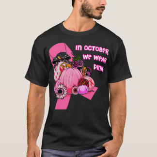 T-shirt En Octobre Nous Portons Le Cancer Citrouille Du Ru