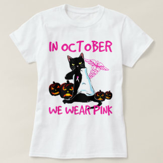 T-shirt En Octobre Nous Portons Le Cancer Du Sein De Chat