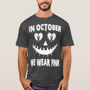 T-shirt En Octobre Nous Portons Le Cancer Du Sein Rose Jac