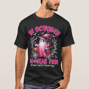 T-shirt En Octobre Nous Portons Le Ghost Ghost Witch Cance