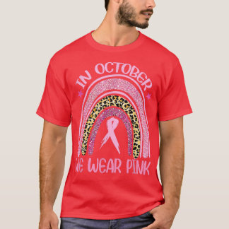 T-shirt En Octobre Nous Portons Le Léopard Rose Cancer Du 
