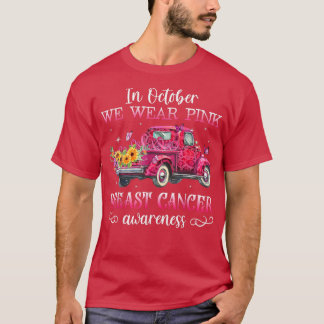 T-shirt En Octobre Nous Portons Le Ruban Rose Leopard Truc