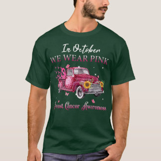 T-shirt En Octobre Nous Portons Le Ruban Rose Leopard Truc