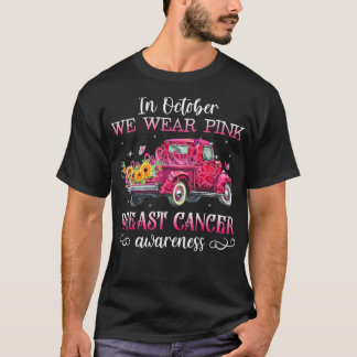 T-shirt En Octobre Nous Portons Le Ruban Rose Leopard Truc